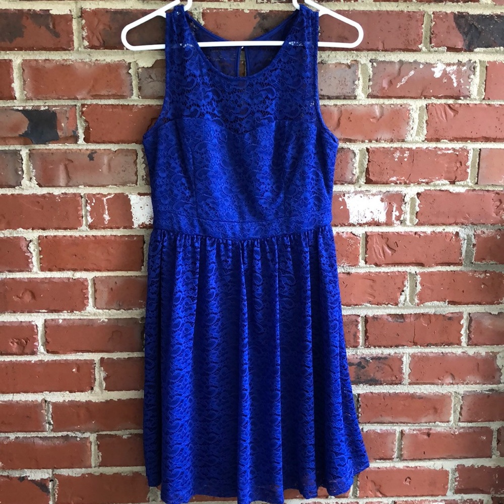 Jessica Simpson royal blue lace dress. Size 4